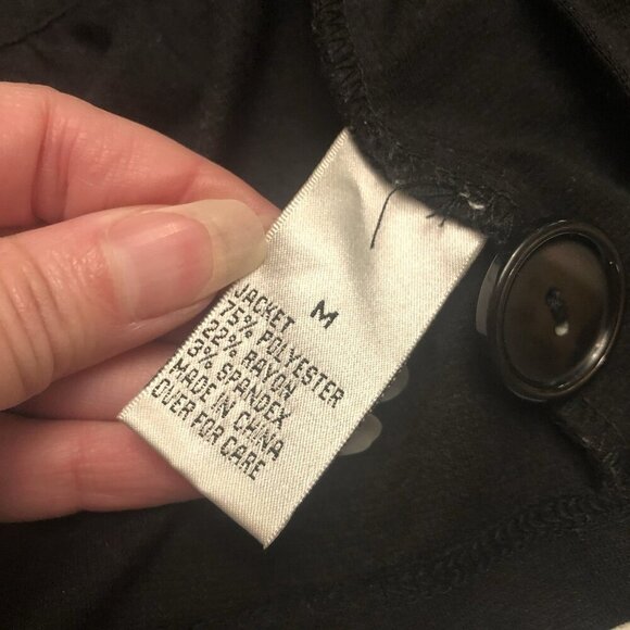 IZ Byer California Size M Girls Swing Jacket 3/4 Sleeve Peter Pan Collar Black - Picture 11 of 16